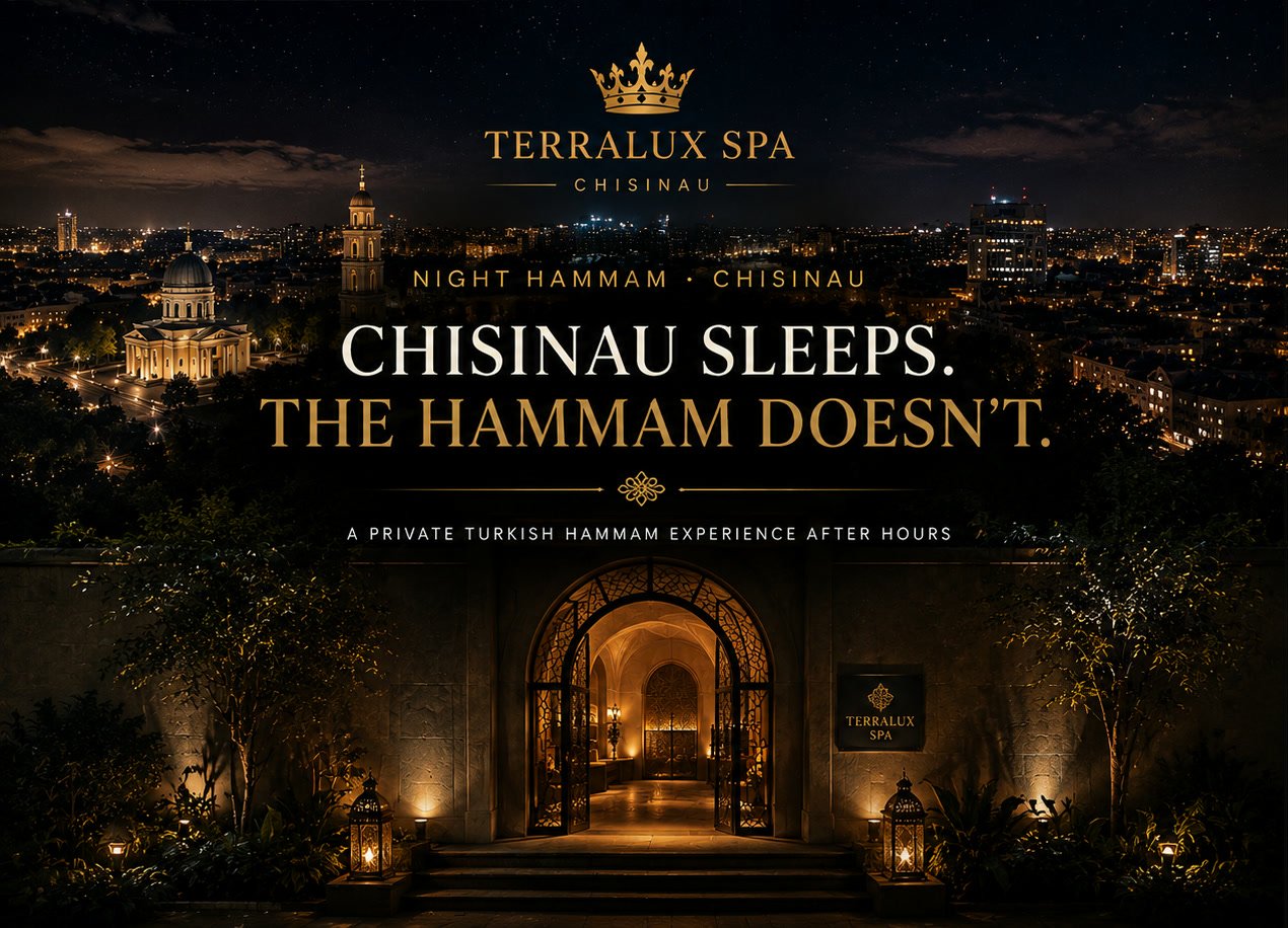 Night Hammam in Chisinau at TerraLux SPA — Chisinau sleeps, the Hammam doesn't. A private Turkish Hammam experience after hours.